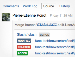 Code traceability in Stash