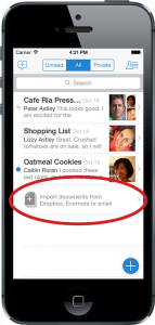 Quip import on mobile smartphone