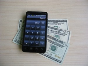 mobile phone and hard cash