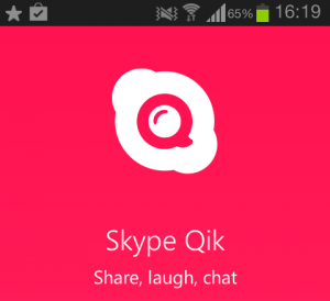 Welcome screen for Skype Qik