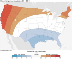 NOAA Winter Temperature Outlook 2014-15