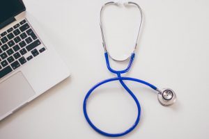 Doctor computer medical data image.