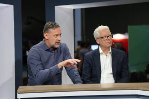 Phil Mottram (pictured left), executive VP and GM of Aruba networking at HPE, and David Hughes (pictured right), senior VP and chief product and technology officer at HPE - HPE Discover 2024
