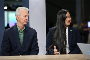 Veeam's Dave Russell and Emilee Tellez talking to theCUBE about ransomware prevention at HPE Discover 2024