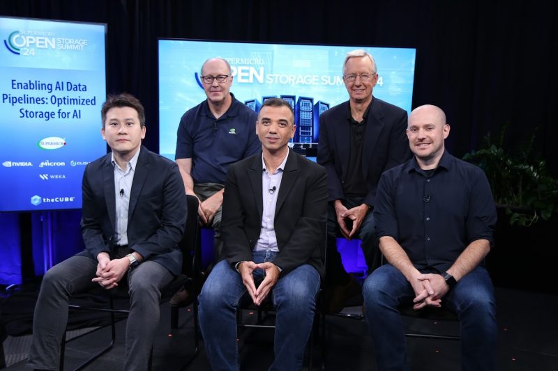 William Li, director at Supermicro, Rob Davis, VP at Nvidia, Shimon Ben-David, CTO at WekaIO, Jon Toor, CMO at Cloudian, and Steve Hanna, Product Head at Micro discuss AI server solutions at Supermicro Open Storage Summit.