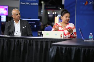 Hasan Siraj, head of software products, ecosystem, at Broadcom, Vaishali Ghiya, executive officer of global ecosystems and partnerships at Denvr, Arun Narayanan, senior vice president of compute and networking product management at Dell, talk about creating AI factories at Supercomputing 2024.