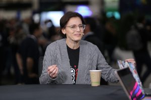 Sally O'Malley, principal software engineer at Red Hat, talking with theCUBE about open-source collaboration at KubeCon + CloudNativeCon NA 2024.