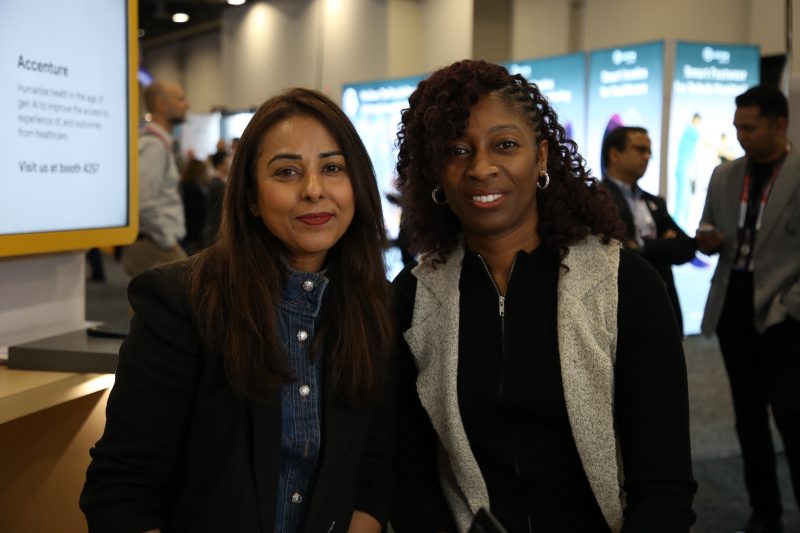 Nneka Emegwa, US health and public services at Accenture PLC, and Aashima Gupta, global director of healthcare solutions at Google Cloud, talk with theCUBE about AI in healthcare at HIMSS25.