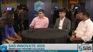 William Collis, at SAS, Paul Gavin at SAS, and Roshan Shah at Georgia Pacific talk with theCUBE about game simulation at SAS Innovate.