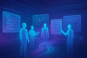The image reflects how agentic AI reshapes the software development lifecycle – The Next Frontiers of AI podcast - 2025
