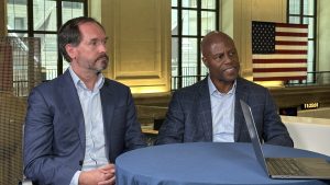 Jay Heglar, senior vice president of data platforms sales and engineering at Oracle Corp., and Jim Anderson, vice president of the North America partner ecosystem and channels at Google Cloud, talk with theCUBE about AI workloads during the Google Cloud Partner AI Series event – 2025.