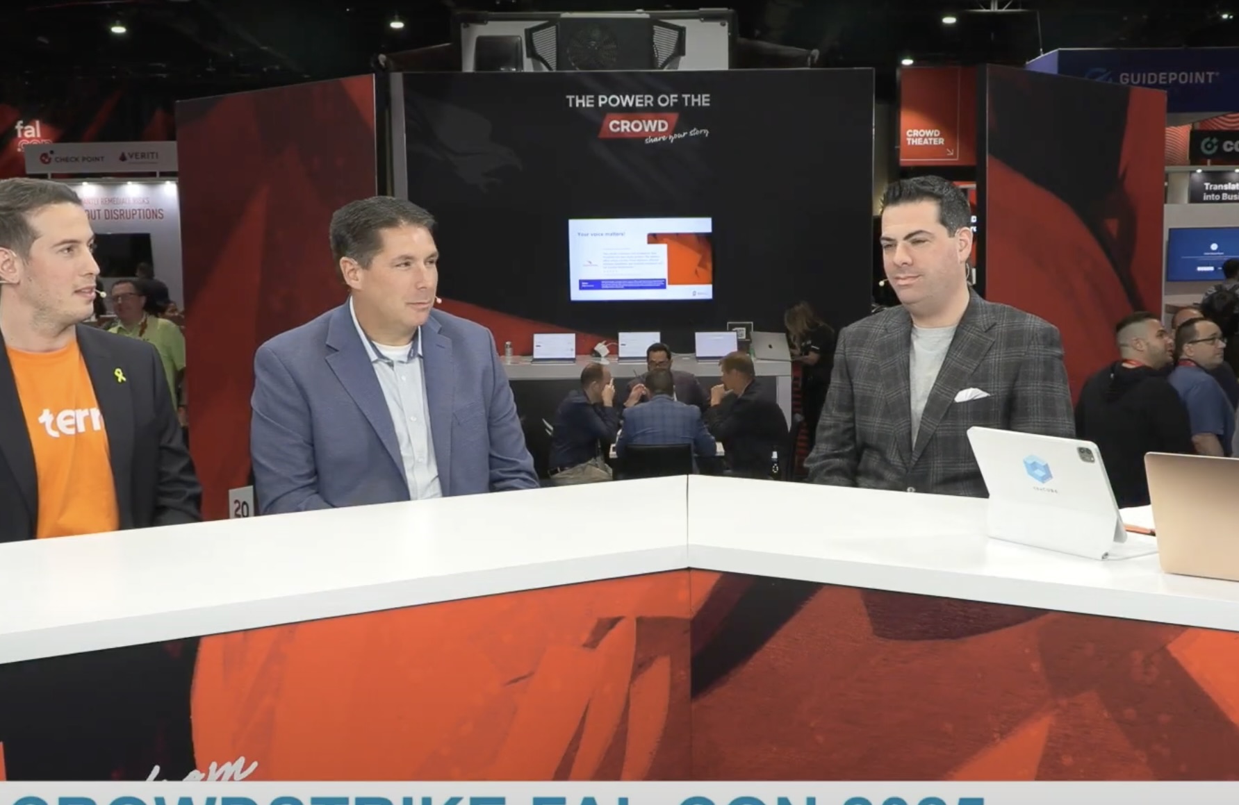 Sharar Peled, co-founder and chief security officer at Terra Security, CJ Moses, chief information security officer and vice president of security engineering at Amazon Web Services, and Daniel Bernard, chief business officer of CrowdStrike, talk with theCUBE about CrowdStrike’s Startup Accelerator program during Fal.Con 2025.