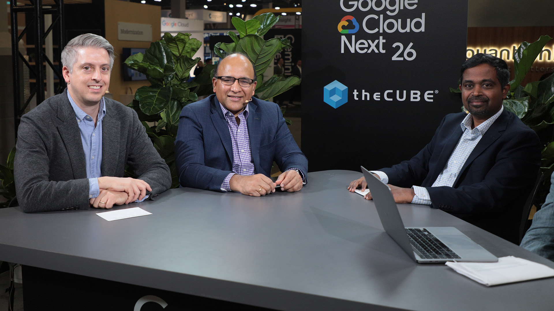 Balaji Ramdoss, managing director of Deloitte and Venkat Alladi, staff vice president of technology at Elevance Health Inc. and Danny Brakebill, staff vice president of business operations at Elevance Health Inc., talk to theCUBE about human-centered AI healthcare — Google Cloud Next 2026