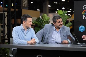 Giovanni Carraro, senior vice president of alliances at Kyndryl and Hector Genaro Moran, chief information officer of PiSA Farmacéutica, discussed enterprise AI enablement during Google Cloud Next 2026.
