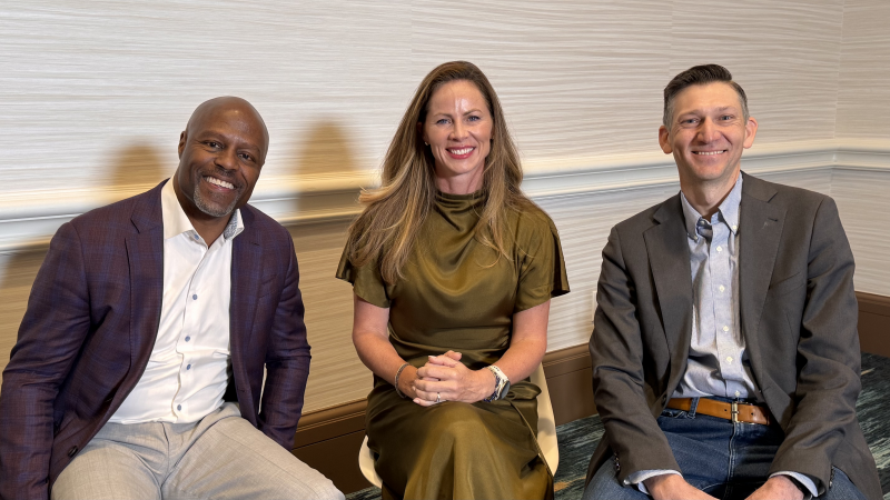 Jim Anderson, VP of the North American partner ecosystem and channels at Google Cloud, Gina Fratarcangeli, North America GSI leader and AI ambassador at Google, and Matt Hobbs, U.S. and global head of PwC cloud, engineering, data and AI at PWC, discuss AI scaling challenges at Google Cloud Next 2026