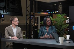 Sonia Fife (right), Google Cloud, and Jeff Follestad (left), talk to theCUBE about how agentic AI is transforming CPG real-time marketing workflows, enabling media optimization and accelerating time to market through synthetic consumer data, at Google Cloud Next 2026.