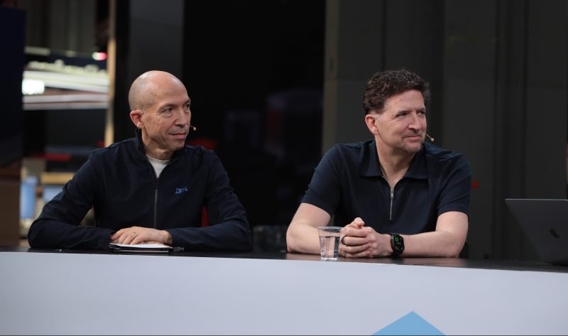 Ignacio Riesgo, senior director for developer advocacy, IBM and Red Hat application development, at IBM Corp and Jason McGee, IBM fellow, chief technology officer for IBM cloud at IBM, discussed enterprise AI architecture during Red Hat Summit 2026.