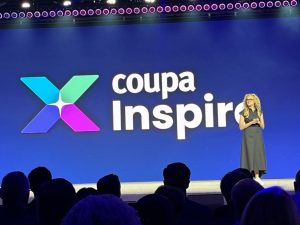 Coupa CEO Leagh Turner unveiled new AI offerings during Coupa Inspire in Las Vegas.