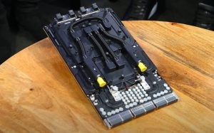 Nvidia's Dion Harris brought an example of the Vera Rubin Superchip to the event.