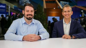 Nicolas Doyen (left), VP of Product and Data Strategy at Viral Nation, and Baris Gultekin (right), VP of Product and AI at Snowflake, talk with theCUBE about Snowflake CoWork powering agentic AI for enterprise intelligence and real-time decision-making at Snowflake Summit 2026.