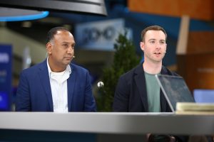 Vivek Raghunathan (left), SVP of engineering and support at Snowflake, and Matt Luizzi (right), VP of analytics at Whoop, talk to theCUBE about how Whoop is achieving agentic AI maturity by scaling its health data platform with Snowflake's agentic tools — Snowflake Summit 2026.