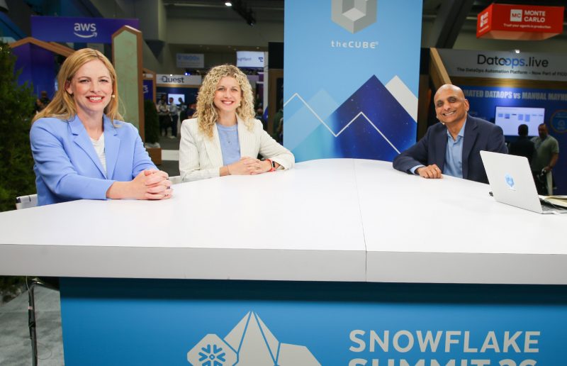 Laura Safdie, head of legal innovation at Thomson Reuters; Caitlin Halferty, head of data and analytics at Thomson Reuters; and Bala Kasiviswanathan, vice president of developer and AI experiences at Snowflake Inc., talk about fiduciary-grade AI at Snowflake Summit 2026.