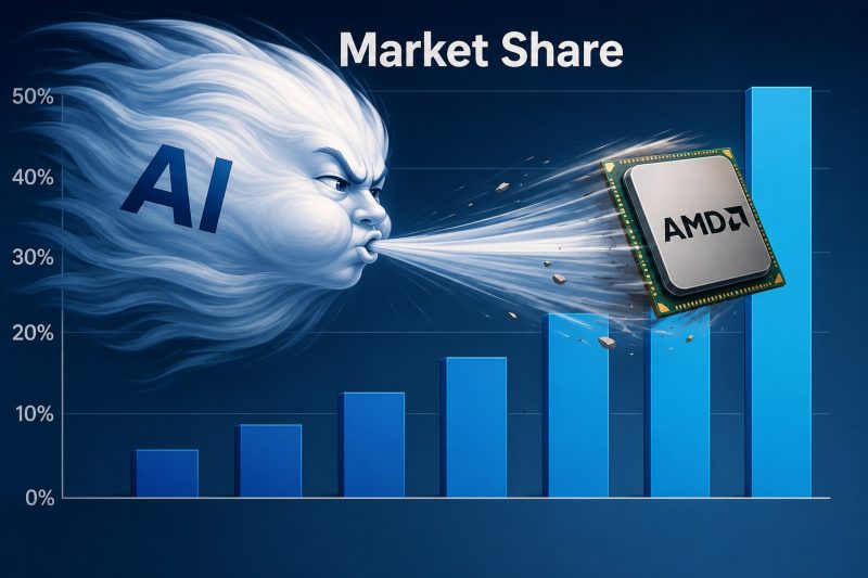 AMD is reaping the benefits of AI as its server processor market share grows.